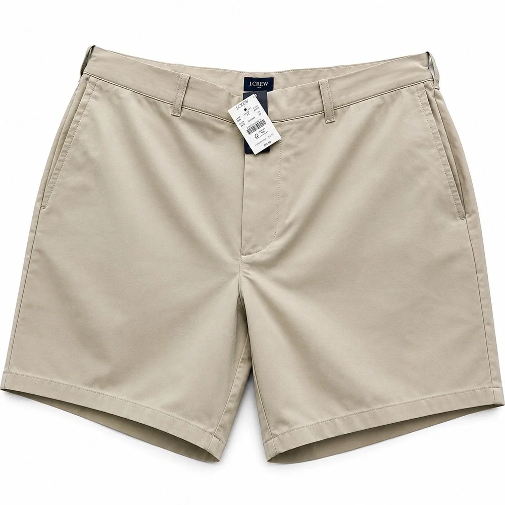 J.Crew Mens 7 Inch Tech Shorts Stone Beige Tan Size 38 NWT